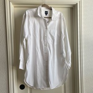 NWT GAP White Button Down Tunic sz M